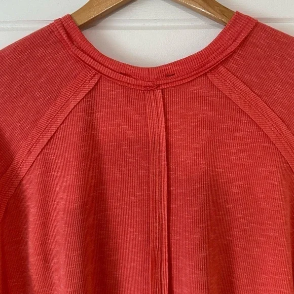 Lulu’s Cute Charisma Coral Pink Short Sleeve Slub Cropped Oversized Slouchy Tee - Picture 9 of 12